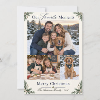 Agradecimento Nosso Cartão de Natal de Três Fotos com Momentos F