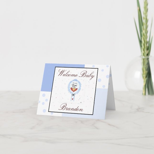 Agradecimento Novo Cartão de Bebê Personalizado (Frente)