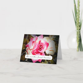 Agradecimento O amor está em flor Rosa Rosa Dobrada Cartão de Ag