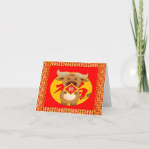 O Ano Do Cartão De Ano Novo Da Ox Chinesa