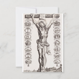 Agradecimento O Crucifixo de Jesus Cristo Cartão Santo