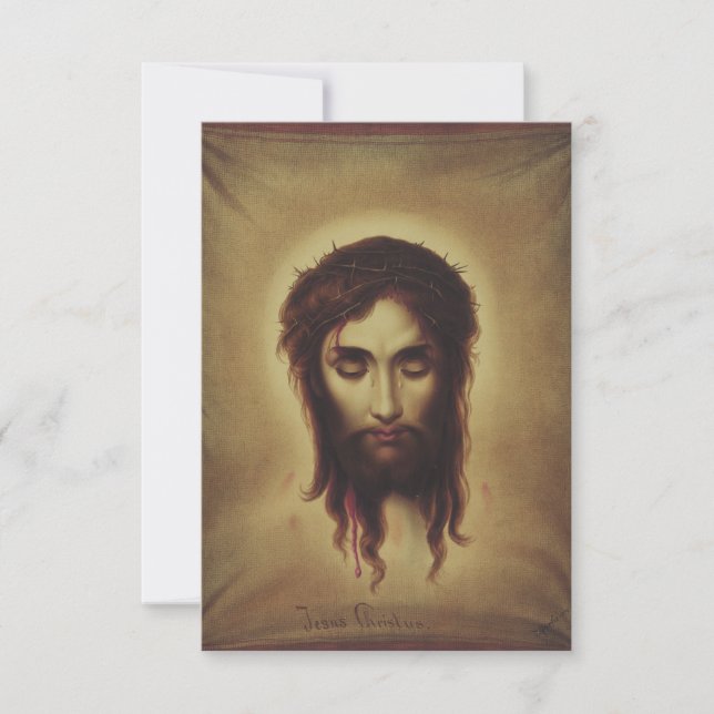 Agradecimento O Santo Rosto De Jesus Cartão Devocional (Frente)