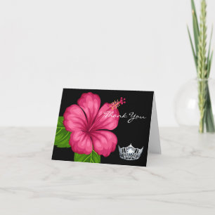 Agradecimento Obrigado Anote a Coroa de Cartão e Flor de Hibisc