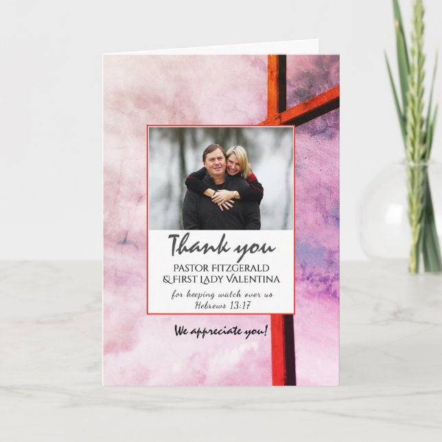 Agradecimento OBRIGADO AO CARTÃO COM FOTOS DE Scripting PASTOR (Frente)