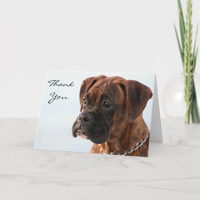 Agradecimento Obrigado Brindle boxer - cartão de saudação (Frente)