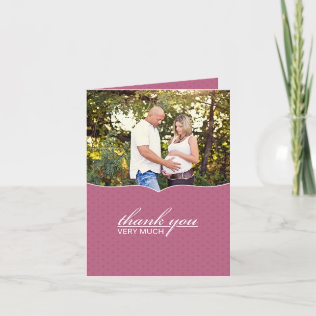 Agradecimento Obrigado Cartão com fotos Chá de fraldas (Frente)