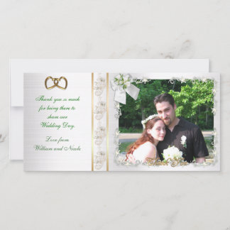 Agradecimento Obrigado Cartão com fotos de casamento