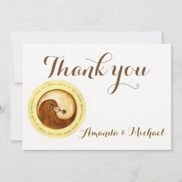 Agradecimento OBRIGADO CARTÃO DE CASAMENTO Dourado YinYang faz H