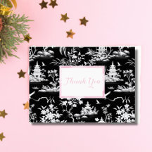 Obrigado Cartão de Chinoiserie Preto