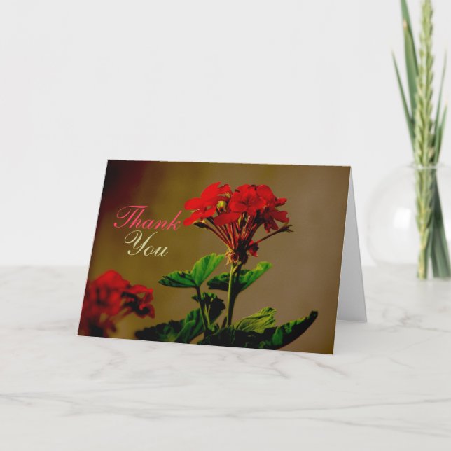 Agradecimento Obrigado Cartão de Flores Vermelhas (Frente)