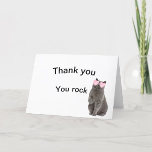 Agradecimento Obrigado cartão de gato "You Rock"