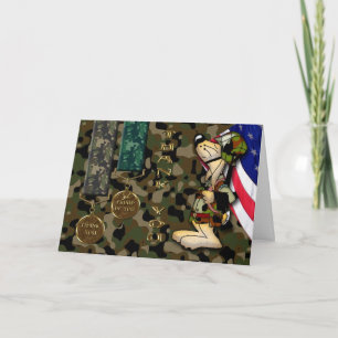 Agradecimento Obrigado Cartão de medalha Soldado