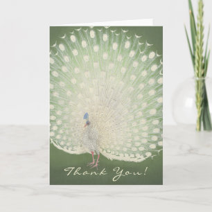 Agradecimento Obrigado!   Cartão de Peacock De Belas Artes Japon