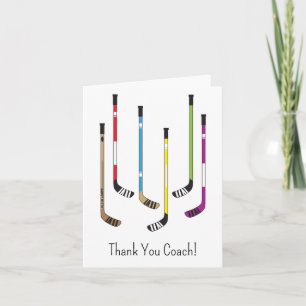 Agradecimento Obrigado Cartão de Saudação do Treinador de Hockey