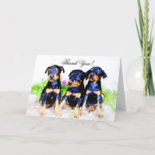 Agradecimento Obrigado cartão dos filhotes de cachorro do