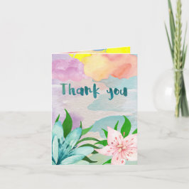 Agradecimento Obrigado da cor de água você cartão