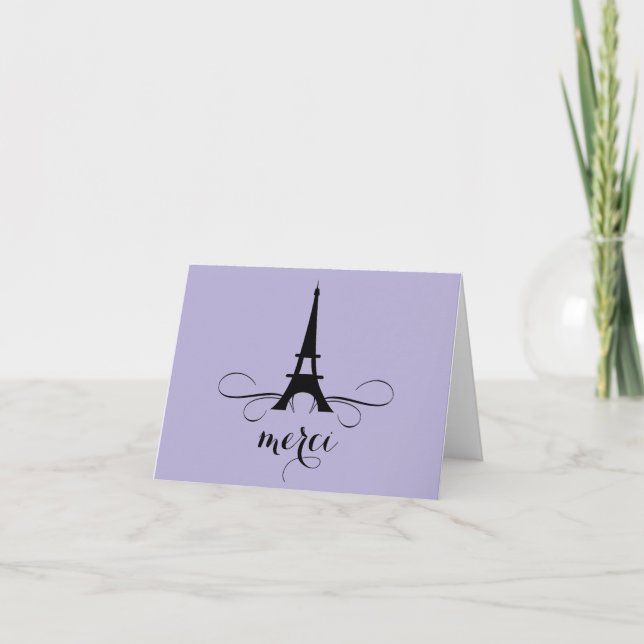 Agradecimento Obrigado da torre Eiffel de Paris você cartão de (Frente)