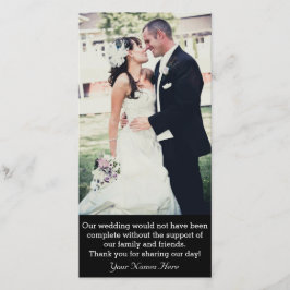 Agradecimento Obrigado de casamento - você Cartão com fotos com