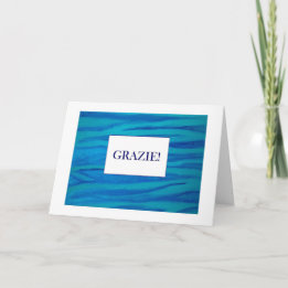 Agradecimento Obrigado de Grazie você no cartão de Italiano