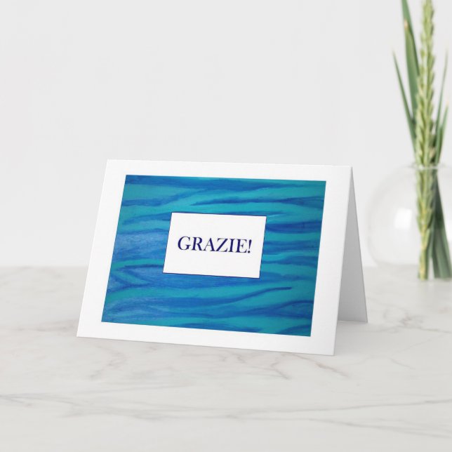 Agradecimento Obrigado de Grazie você no cartão de Italiano (Frente)