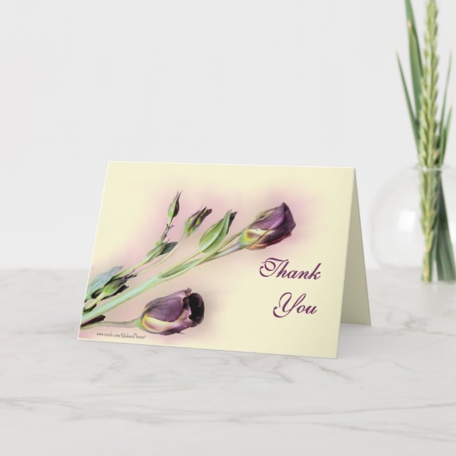Agradecimento Obrigado de Lisianthus você cartão vazio (Frente)