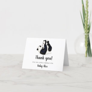 Agradecimento Obrigado de Panda para o cartão dobrado de present