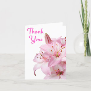 Agradecimento Obrigado Dia Rosa Lily - Cartão de Saudação / Note