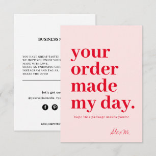 Agradecimento Obrigado Encomendar Cartão de visita