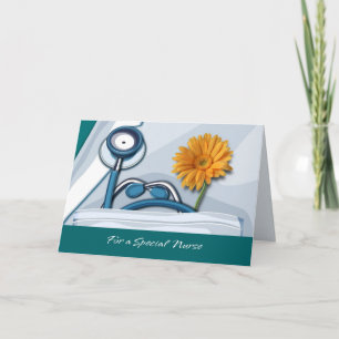 Agradecimento Obrigado Enfermeira. Stethoscope e Cartão de Marga