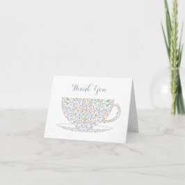 Agradecimento Obrigado laçado do chá do Teacup você cartão de