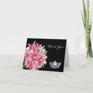 Agradecimento Obrigado Nota Coroa de Cartão & Lillies