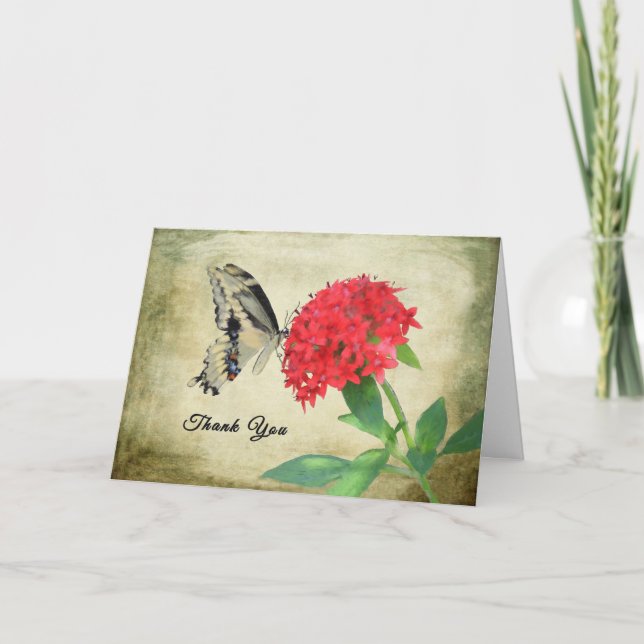 Agradecimento Obrigado pelo cartão de Janto, Borboleta (Frente)
