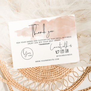 Agradecimento Obrigado pelo seu cartão de pedido. Placa para peq