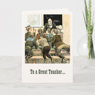 Agradecimento Obrigado, Professor. Cartão de Saudação Vintage Ar