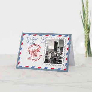 Agradecimento Obrigado, Professor. Cartão Personalizado de Fotog