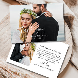 Agradecimento Obrigado Script De Cartão Elegante De Casamento Fo