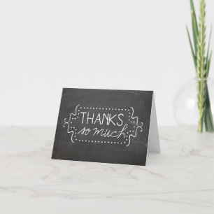 Agradecimento obrigados de quadro chalkboard muito cartão