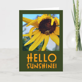 Agradecimento Olá Sunshine! Cartão de saudação de vazio