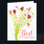 Agradecimento Os melhores amigos parabéns, cartão de aniversário<br><div class="desc">Namoradas, cartões de aniversário de papel dobrados, dentro de texto e saída podem ser personalizados para qualquer mensagem ou texto removível. A bonito imagem florada também pode ser alterada para suas próprias fotografias. O texto e o plano de fundo podem ser mudados para qualquer cor para complementar o seu próprio...</div>