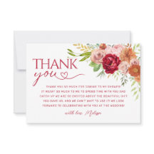 Outono Floral,  Flor de Marsala Cartão de Agradeci