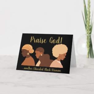 Agradecimento Outro Cartão de Graduação de Mulher Negra Educada