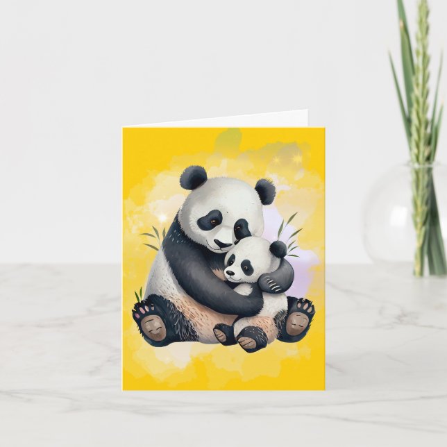Agradecimento Panda Bear Mãe e Cartão de Dia de as mães para Beb (Frente)