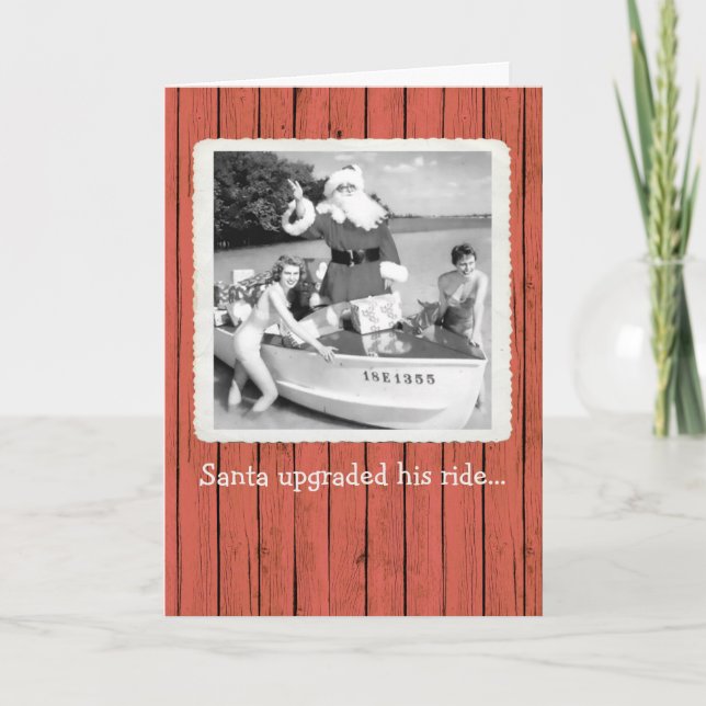 Agradecimento Papai Noel Atualizou o Cartão de Natal de Férias (Frente)