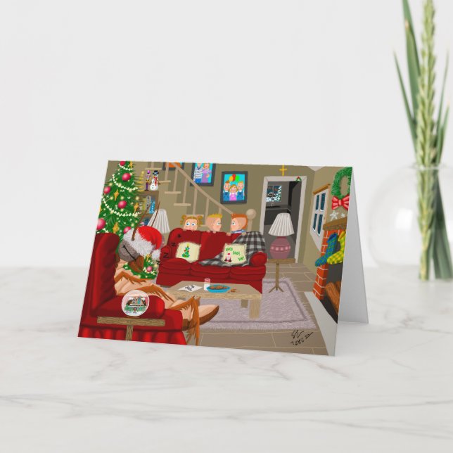 Agradecimento Papais noeis surpresa Cartão de Natal Humouroso (Frente)