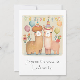 Agradecimento Parabéns, Alpacas, Cartão de Aniversário