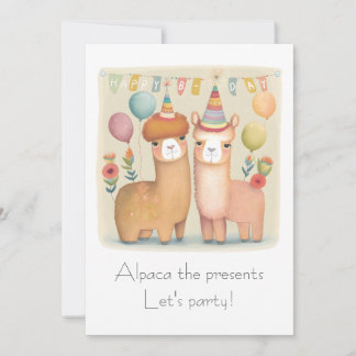 Agradecimento Parabéns, Alpacas, Cartão de Aniversário