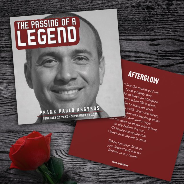 Agradecimento Passagem funerária de um cartão poema vermelho-esc (Criador carregado)