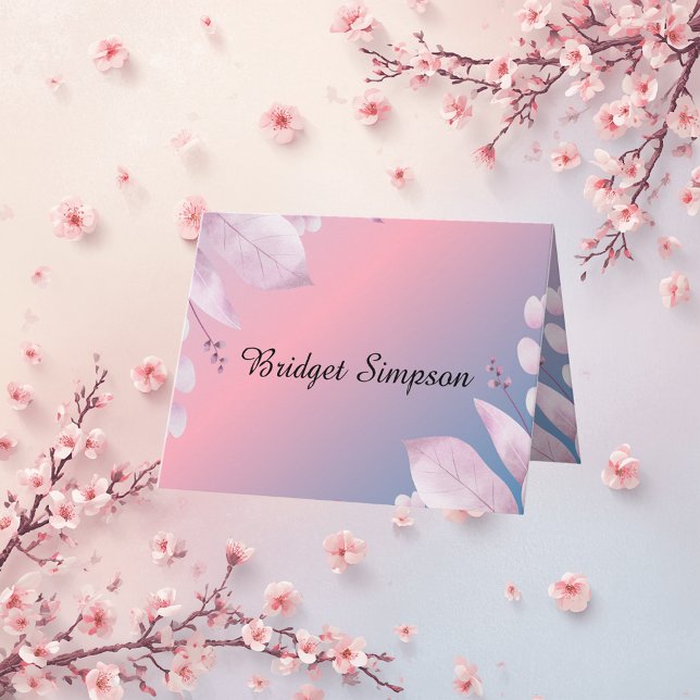 Agradecimento pastel cherry florssom cartão de assento rebatível (Criador carregado)