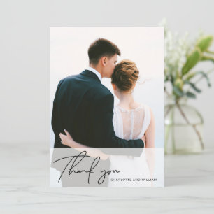 Agradecimento Pearl White Opaque Obrigado Cartão De Casamento