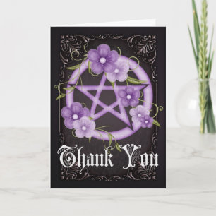 Agradecimento Pentagram 4 Wicca Obrigado Cartão de Saudação